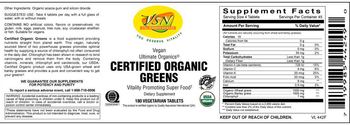 VSN Vital Strength Nutrition Certified Organic Greens - supplement
