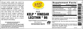 VSN Vital Strength Nutrition KVLB Kelp Vinegar Lecithin B6 - supplement