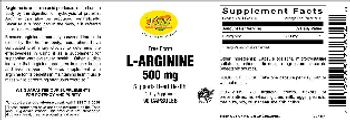 VSN Vital Strength Nutrition L-Arginine 500 mg - supplement