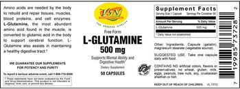 VSN Vital Strength Nutrition L-Glutamine 500 mg - supplement