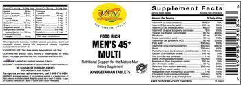 VSN Vital Strength Nutrition Men's 45+ Multi - supplement