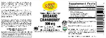 VSN Vital Strength Nutrition Organic Cranberry 500 mg - supplement