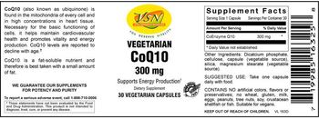 VSN Vital Strength Nutrition Vegetarian CoQ10 300 mg - supplement