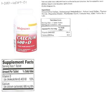 Walgreens High Potency Calcium 600+D - calcium supplement with vitamin d