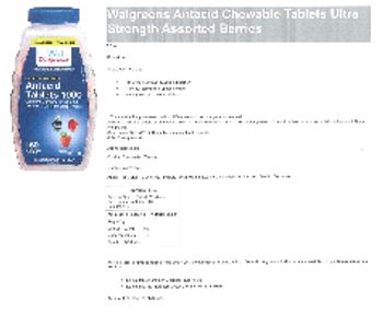 Walgreens Ultra Strength Antacid Tablets 1000 Assorted Berries - 