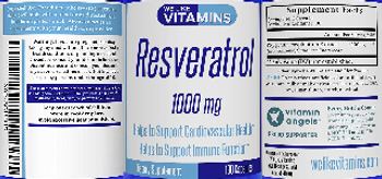 We Like Vitamins Resveratrol 1000 mg - supplement