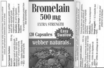 Webber Naturals Bromelain 500 mg Extra Strength - 