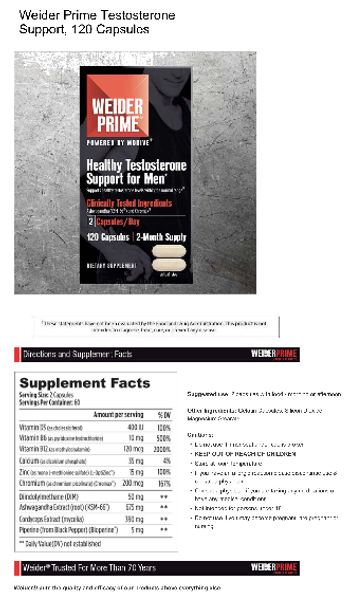 Weider Prime Healthy Testosterone Support For Men - supplement
