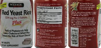 Weider Red Yeast Rice Plus - supplement