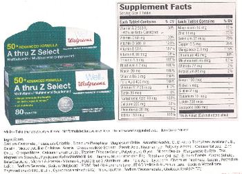 Well At Walgreens 50+ Advanced Formula A Thru Z Select - multivitamin multimineral supplement