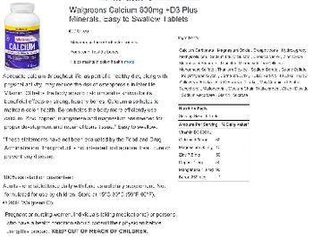 Well At Walgreens Calcium 600 mg + D3 Plus Minerals - 