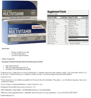 Well At Walgreens One Daily Multivitamin Men's 50+ with Lycopene - supplement