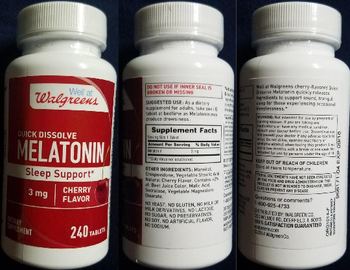 Well At Walgreens Quick Dissolve Melatonin 3 mg Cherry Flavor - supplement