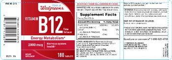 Well At Walgreens Vitamin B12 Time Release 2000 mcg - supplement