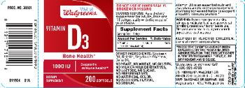 Well At Walgreens Vitamin D3 1000 IU - supplement