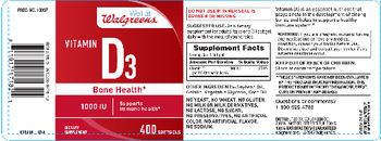 Well At Walgreens Vitamin D3 1000 IU - supplement