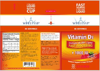 Wellesse Vitamin D3 1000 IU Natural Berry - liquid supplement