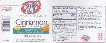 Western Family Cinnamon 1000 mg - supplement