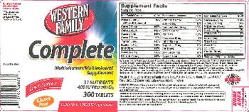 Western Family Complete - multivitamin multimineral supplement