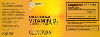 Whole Body Research 100% Natural Vitamin D3 - supplement