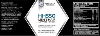Whole Body Research HH550 Men's Hair Advanced Formula - supplement