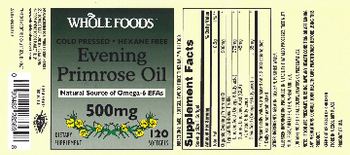 Whole Foods Evening Primrose Oil 500 mg - supplement