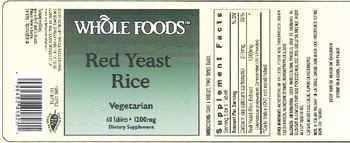 Whole Foods Red Yeast Rice - supplement
