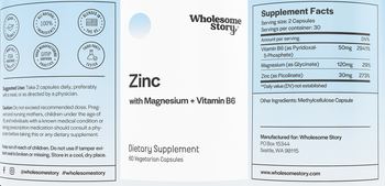 Wholesome Story Zinc with Magnesium + Vitamin B6 - supplement