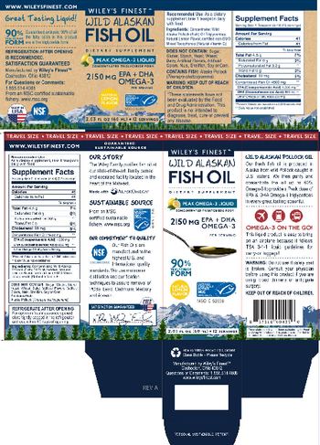 Wiley's Finest Peak Omega-3 Liquid Natural Lemon Flavor - supplement