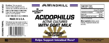 Windmill Acidophilus Active Cultures With Goat Milk - supplement