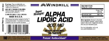 Windmill Alpha Lipoic Acid 300 mg - supplement