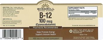 Windmill B-12 100 mcg (Cyanocobalamin) - supplement