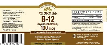 Windmill B-12 (Cyanocobalamin) 100 mcg - supplement