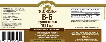 Windmill B-6 (Pyridoxine HCl) 100 mg - supplement