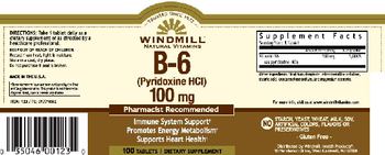 Windmill B-6 (Pyridoxine HCl) 100 mg - supplement