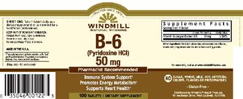 Windmill B-6 (Pyridoxine HCl) 50 mg - supplement