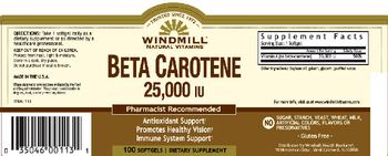 Windmill Beta Carotene 25,000 IU - supplement