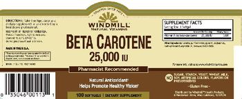 Windmill Beta-Carotene 25,000 IU - supplement
