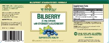 Windmill Bilberry (5 mg Extract) With Eyebright & Elderberry - herbal supplement