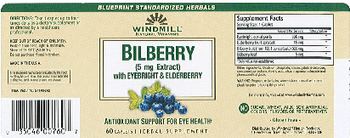 Windmill Bilberry With Eyebright & Elderberry - herbal supplement