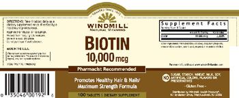 Windmill Biotin 10,000 mcg - supplement