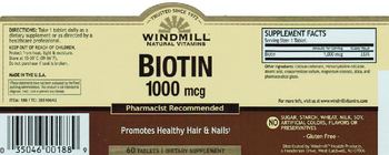 Windmill Biotin 1000 mcg - supplement