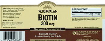 Windmill Biotin 300 mcg - supplement