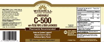 Windmill C-500 with Rose Hips and Bioflavonoids Delicious Berry Flavor - supplement
