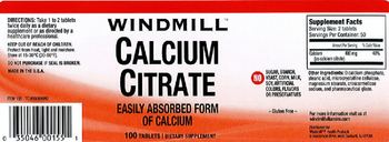 Windmill Calcium Citrate - supplement