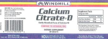 Windmill Calcium Citrate+D - supplement