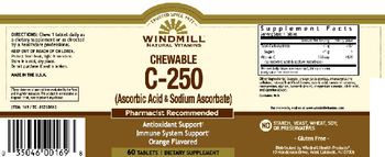 Windmill Chewable C-250 (Ascorbic Acid & Sodium Ascorbate) Orange Flavored - supplement