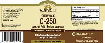 Windmill Chewable C-250 (Ascorbic Acid & Sodium Ascorbate) Tangerine Flavored - supplement