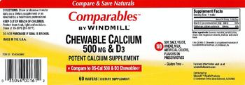 Windmill Chewable Calcium 500 mg & D3 - supplement