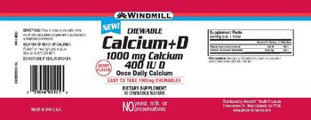 Windmill Chewable Calcium+D 1000 mg Calcium 400 IU D Berry Flavor - supplement